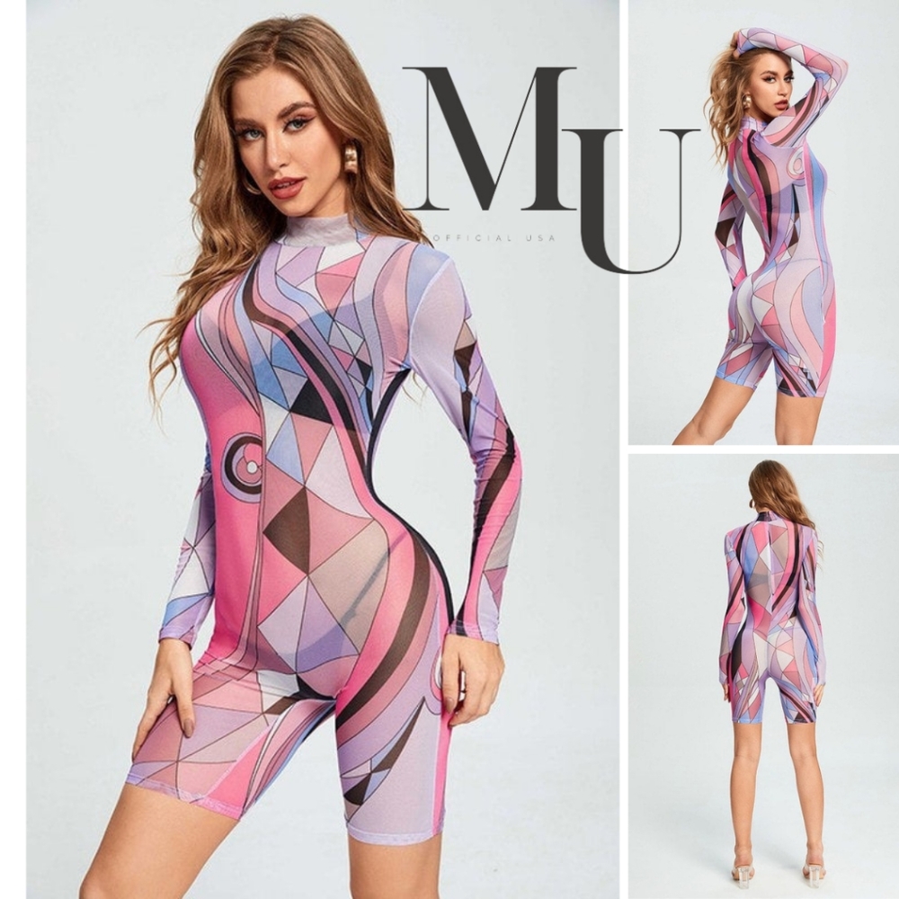 💜Retro Grade Color Wave Romper🩷 - Picture 6 of 12